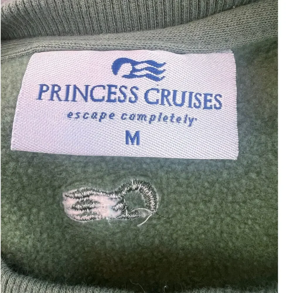 Princess Cruises Alaska Eagle Graphic Embroidered Crewneck Sweatshirt Green - M
